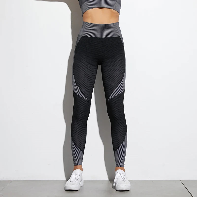 Fashion Women Seamless High Waist Fitness Gym Leggings Push Up Energy Tights Workout Running Activewear Tummy Control Yoga Pants