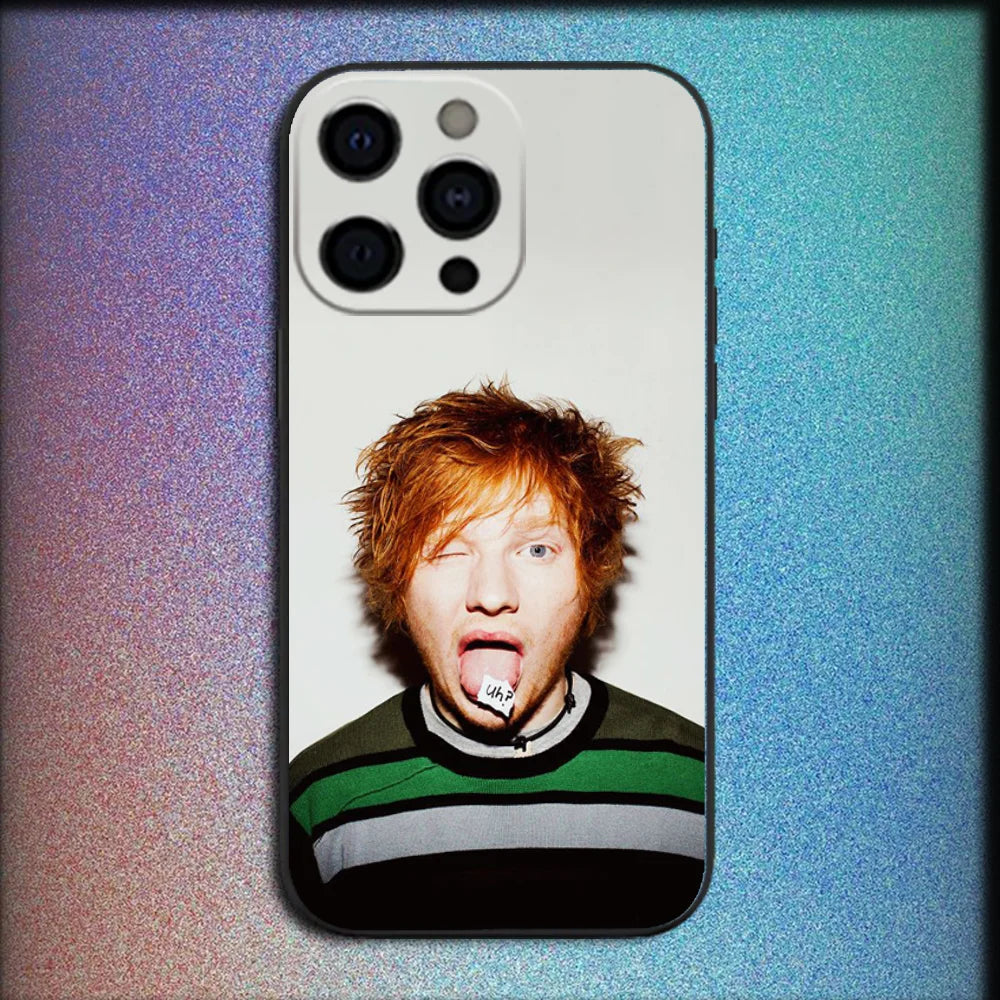 Singer E-Ed Sheeran Phone Case For iPhone 16,15,14,13,12,11,Pro,X,XS,Max,XR,Plus,Mini Soft Black Cover