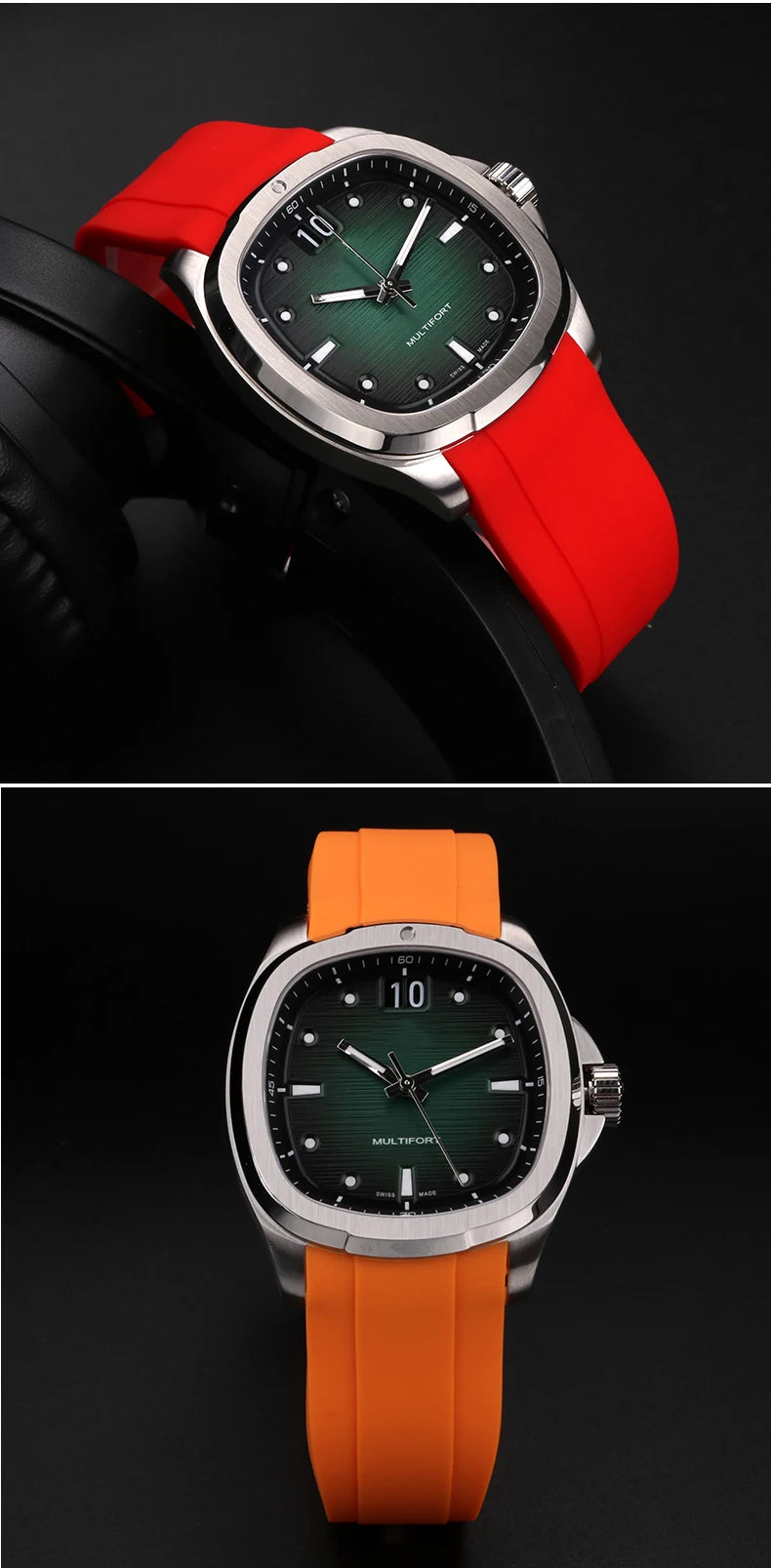22mm curved rubber watch strap for Mido New Multiport TV Series M049.526 Watch Band Men's Soft Waterproof Wristband Bracelet
