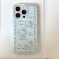 Luxury Glitter Pink Case For iPhone 13 12 11 14 15 16 Pro Max 16 Plus Cartoon Bling Transparent Shockproof Hard PC Bumper Cover