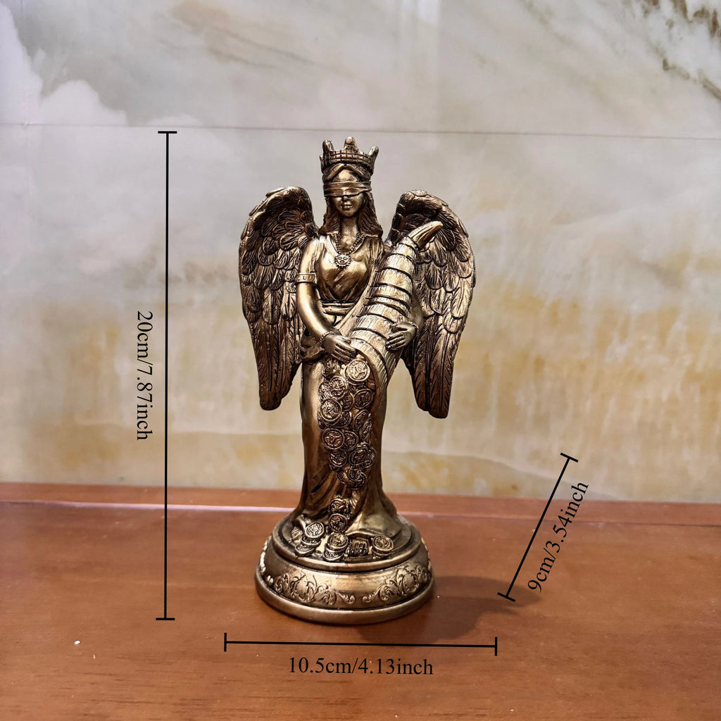 Goddess of Wealth Statue Accent Lakshmi & Fortune Deity Sculpture for Home/Office Blessing Abundance Prosperity Decor Gift
