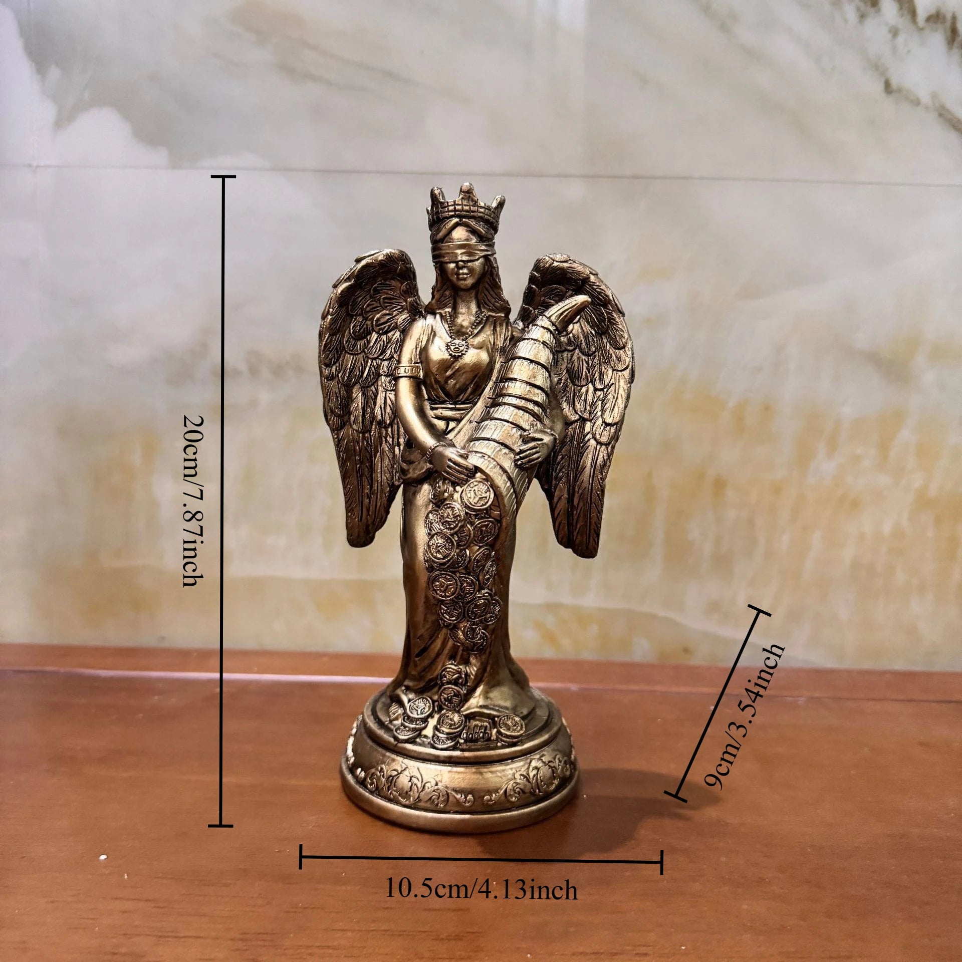 Goddess of Wealth Statue Accent Lakshmi & Fortune Deity Sculpture for Home/Office Blessing Abundance Prosperity Decor Gift