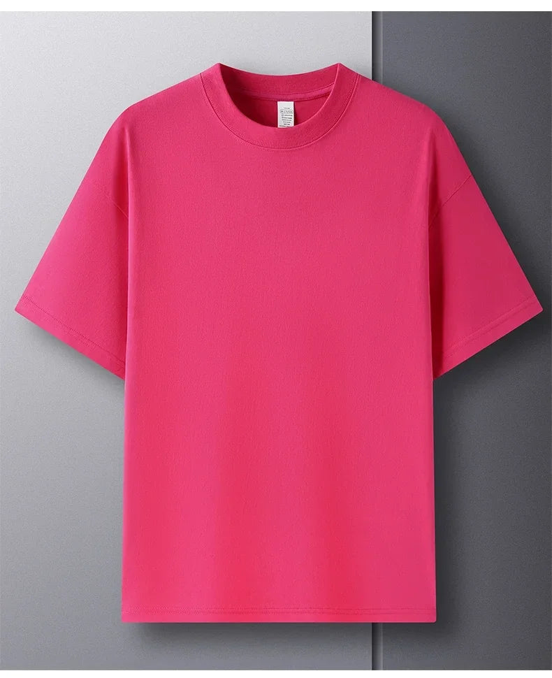 Summer  100% Pure Cotton Men's Short Sleeve Round Neck Fashionable Style Half Sleeved Top Breathable T Shirt Short Sleeve