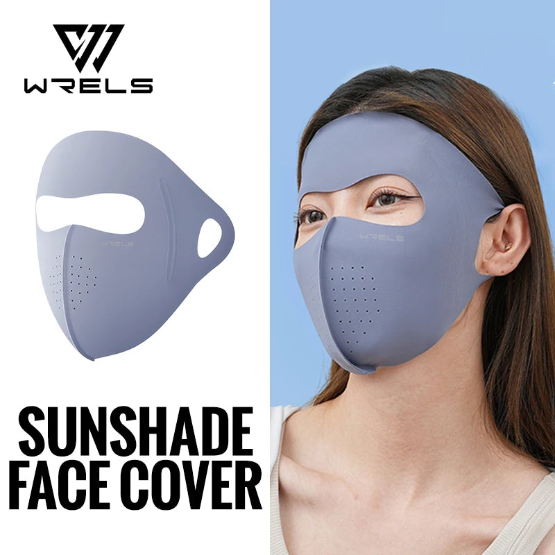 WRELS UV Protection Mask  Ice Silk Sunscreen Mask Breathable Lightweight Cycling Face Mask Anti-UV 400 Facemask For Men Women