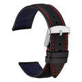 WOCCI 14mm 18mm 20mm 22mm Nubuck Italian Leather Watch Strap Bracelet Replacement Watchband for Women Men Black Green Blue Red