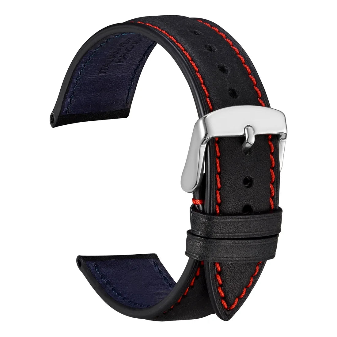 WOCCI 14mm 18mm 20mm 22mm Nubuck Italian Leather Watch Strap Bracelet Replacement Watchband for Women Men Black Green Blue Red