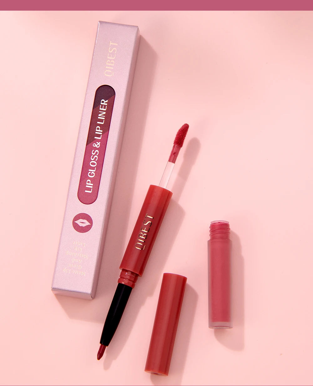 6 Colors Double-end Lip Gloss Waterproof Lipstick Pencil Long Lasting Sexy Red Lipgloss Beauty Matte Lip Liner Pen Lips Makeup