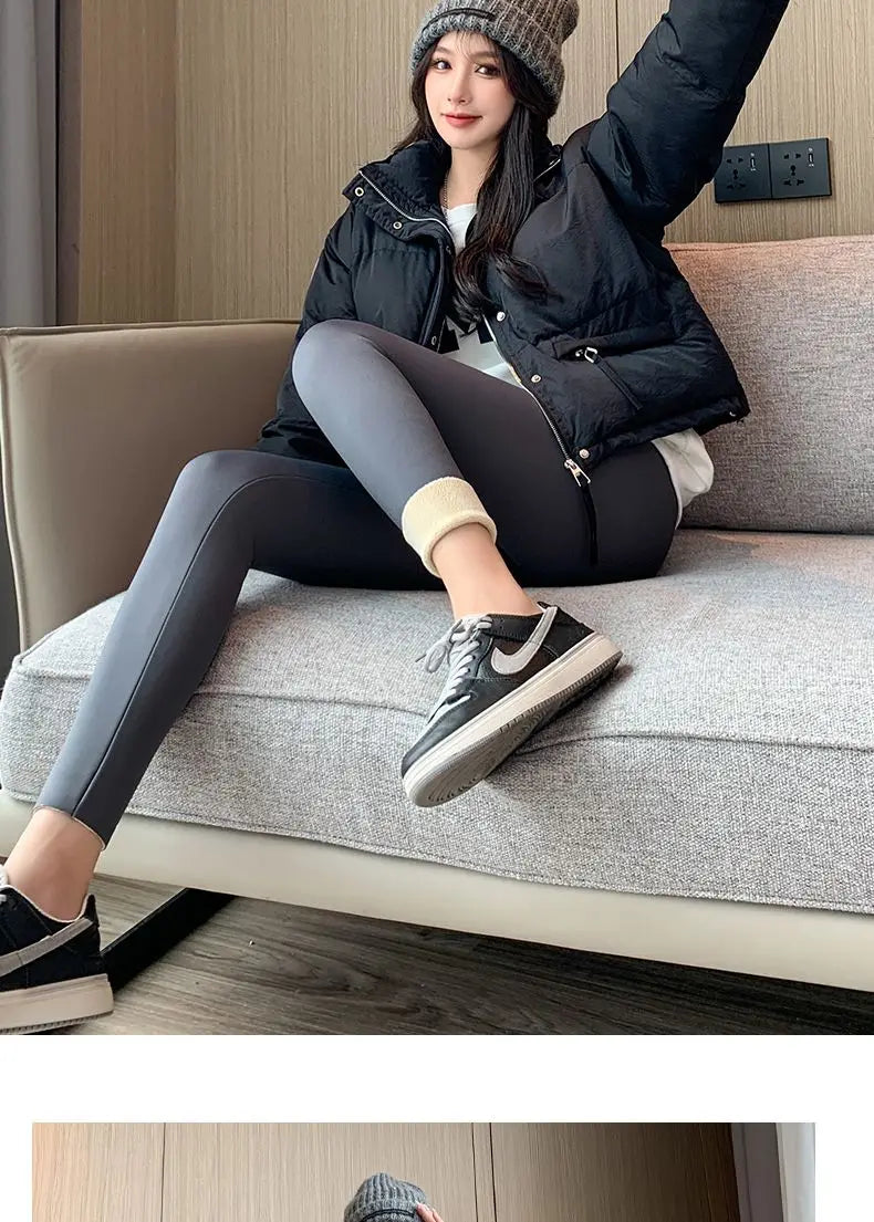 Autumn Winter Lamb Wool Shark Pants Outwear High Waist Fitness Legging Feminina New Warm Thick Velvet Seamless Leggings Women