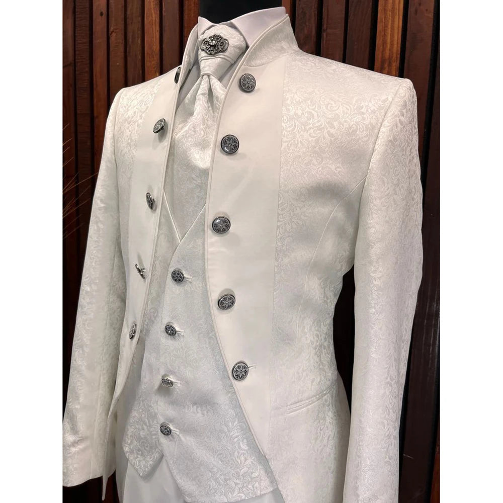 Formal Jacquard Men's Suits Elegant Wedding 3 Piece Jacket Pants Vest Blazer High Quality Full Sets Costume Homme Blazer 2025