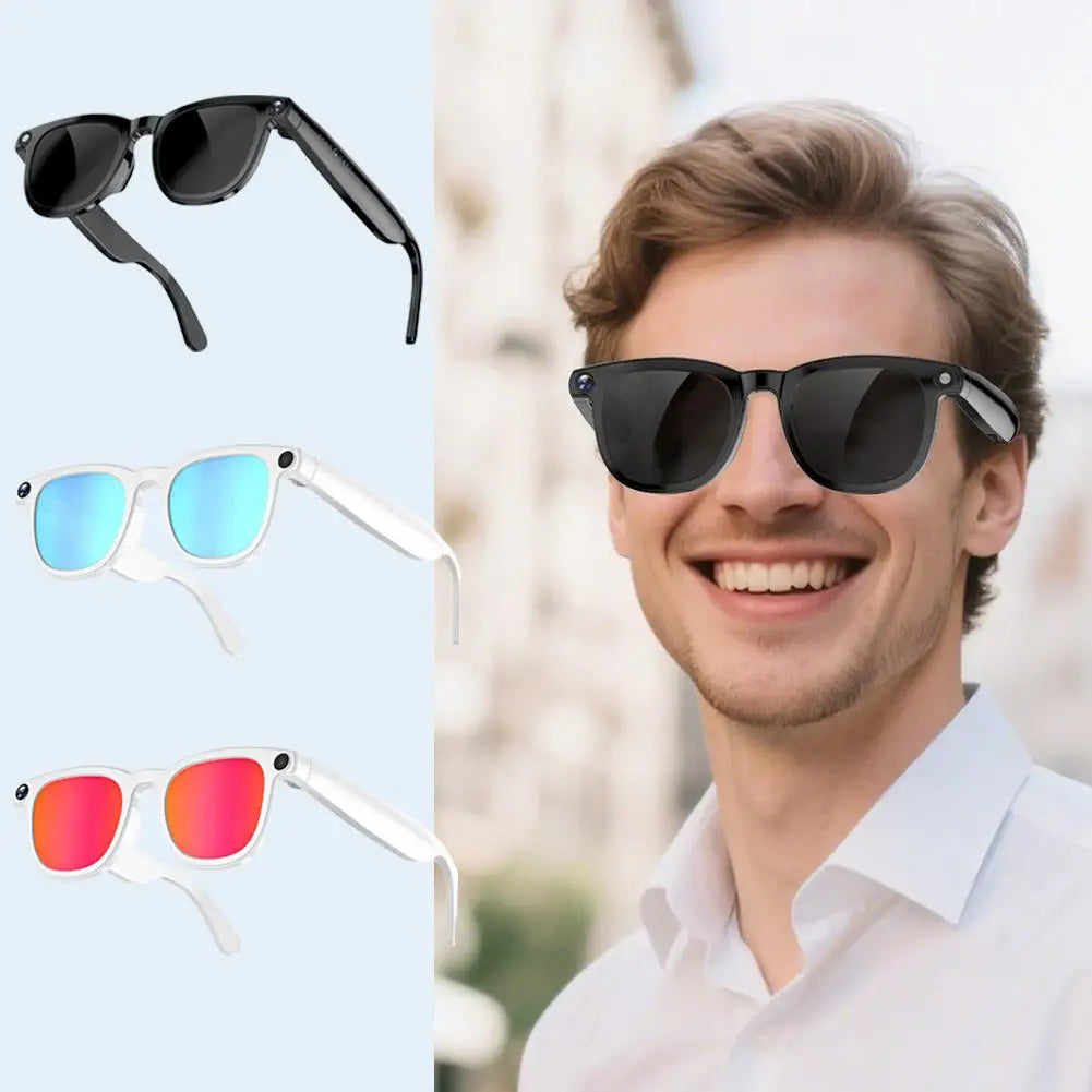 AI Glasses Smart Wearable 12 Megapixel Camera Video For Travel Recording 2K HD Hands Free Photo Capture Carry Gadget Tools