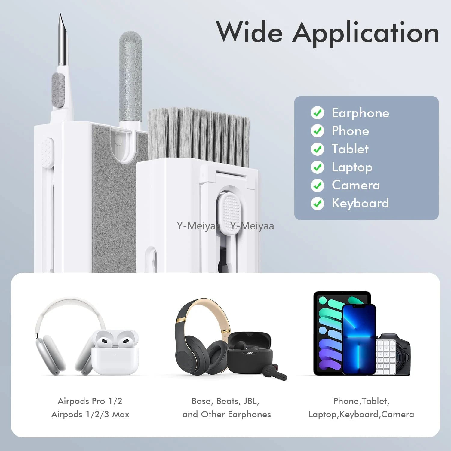 8 in 1 Cleaning Kit Computer Keyboard Cleaner Brush Earphones Cleaning Pen for  Headset IPad Phone Cleaning Tools Keycap Puller