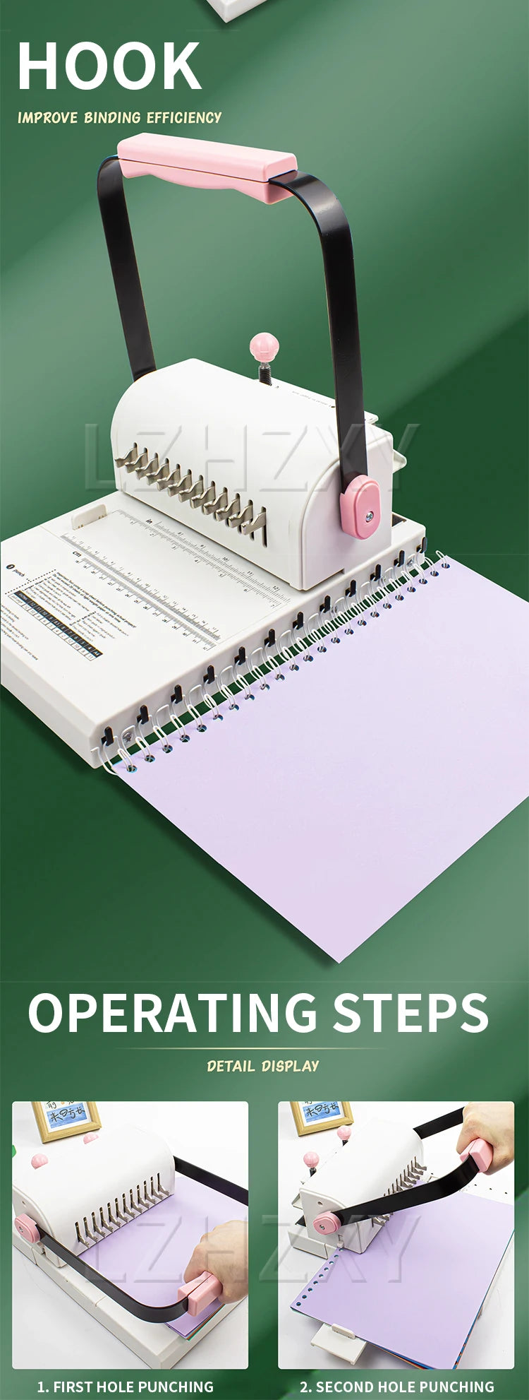 Ring Binder Punch 2:1 Hole Punch Machine Manual Ring Binder Punching Machine Ring Binder YO Ring Punching Machine Round Hole Dou