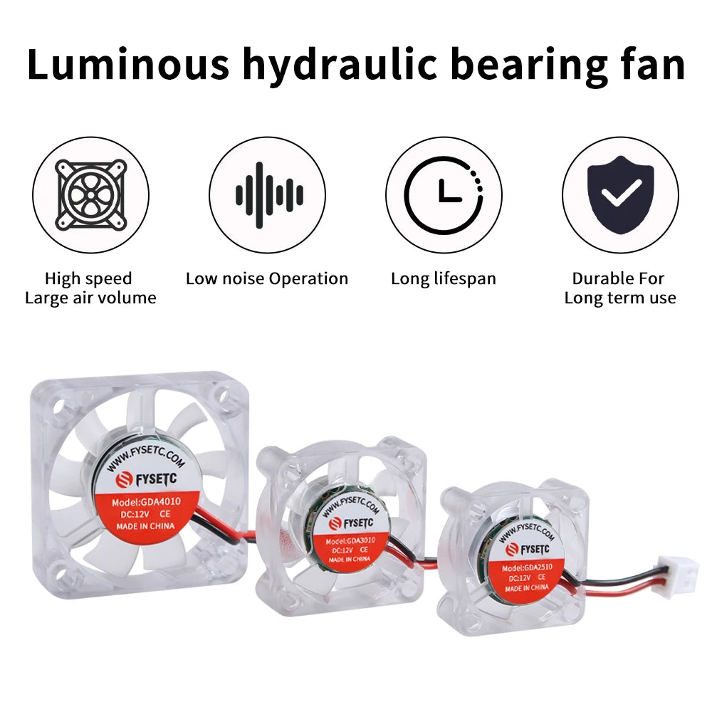 LED 4010/3010/2510 12V/24V FAN RGB High Cooling Performance 3D Printer Fan for Prusa Emder Voron Vzbot