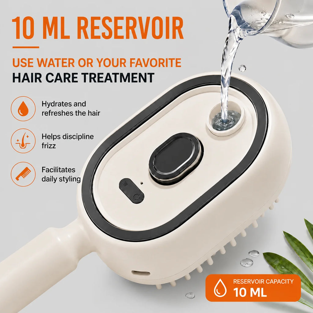 Electric Spray & Massage Hair Brush, Electric Steaming Massage Hair Care Brush, for Hair for Reduce Frizz, Nourishes Hairs