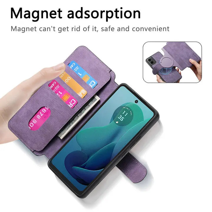 Edge 50 60 Fusion 5G Flip Case For Motorola Edge 60 Pro Detachable Leather Wallet Funda Moto Edge 50 Neo 60s Pro 70 S50 Cover