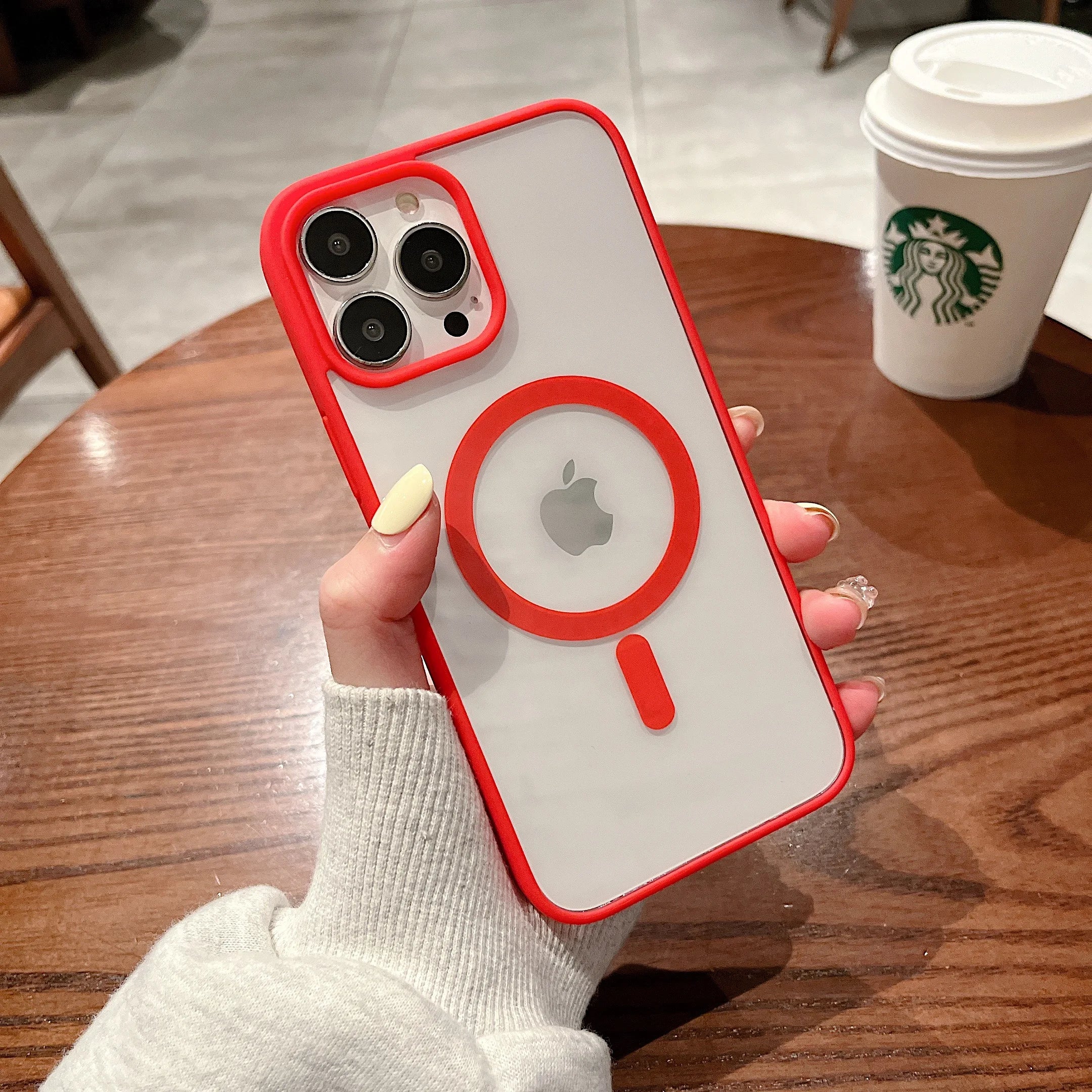 Colorful Transparent For Magsafe Magnetic Wireless Charging Case for iPhone 15 14 13 12 11 Pro Max Mini XS XR Hard Acrylic Cover