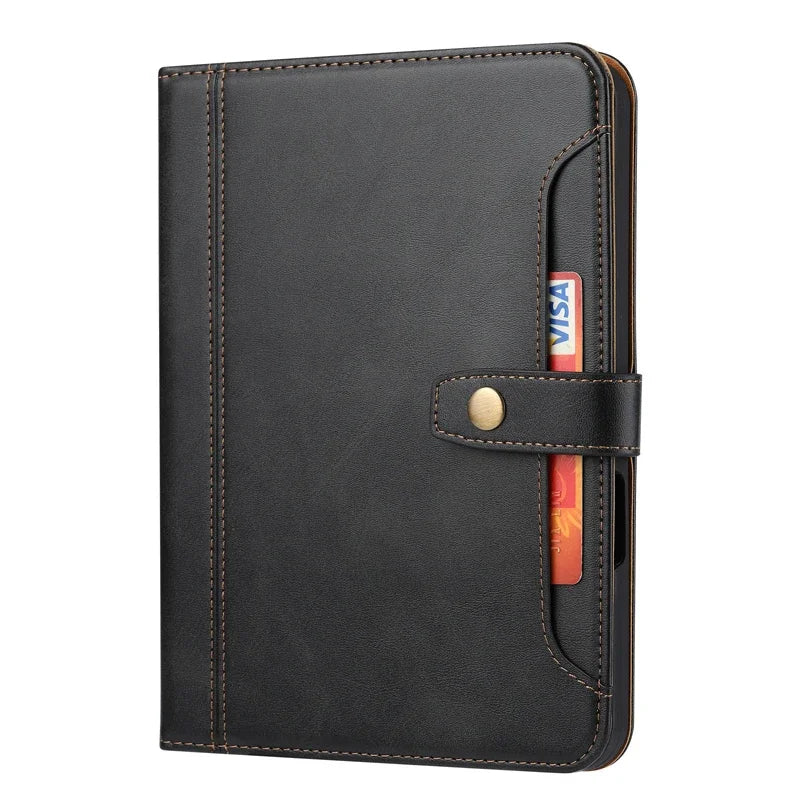 For Mini 7 2024 (A17 Pro) чехол ELVE Luxury Flip Leather Book Tablet Cover With Cards Slot Stand Sleeve For iPad Mini 6 아이패드 미니6
