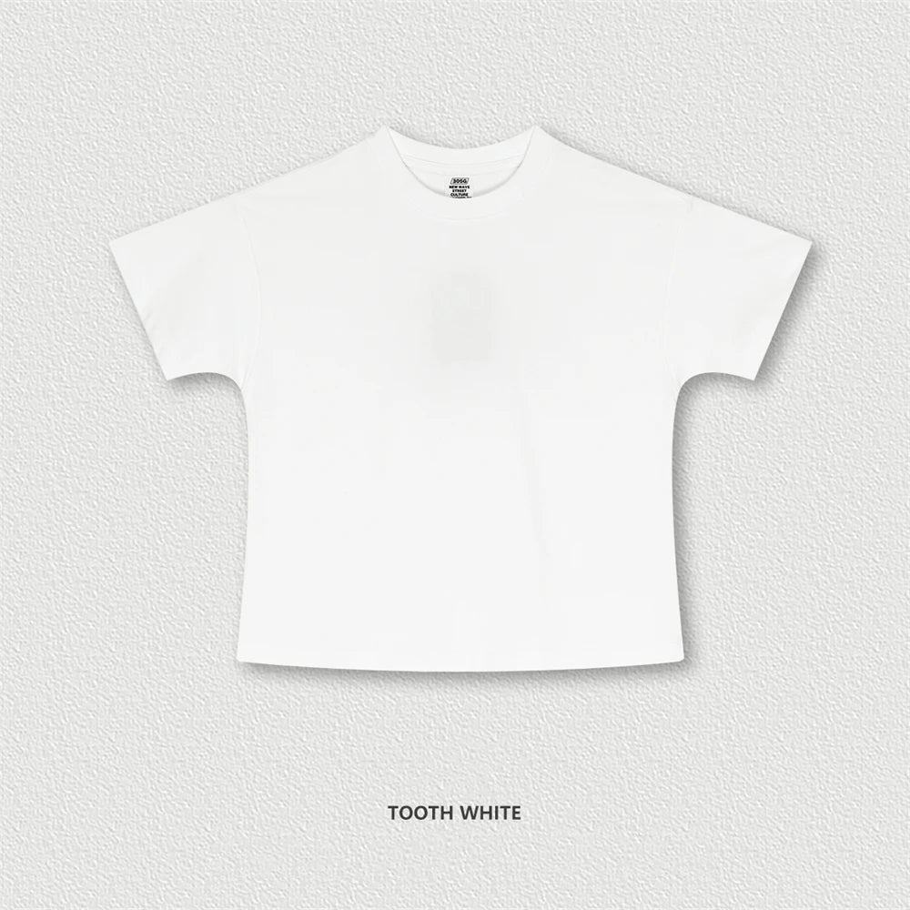 ZODF Women 2025 Spring 305gsm Cotton T-Shirts American Retro Hotsweet Girl Solid Comfortable T Shirt Brand Tees HY0968
