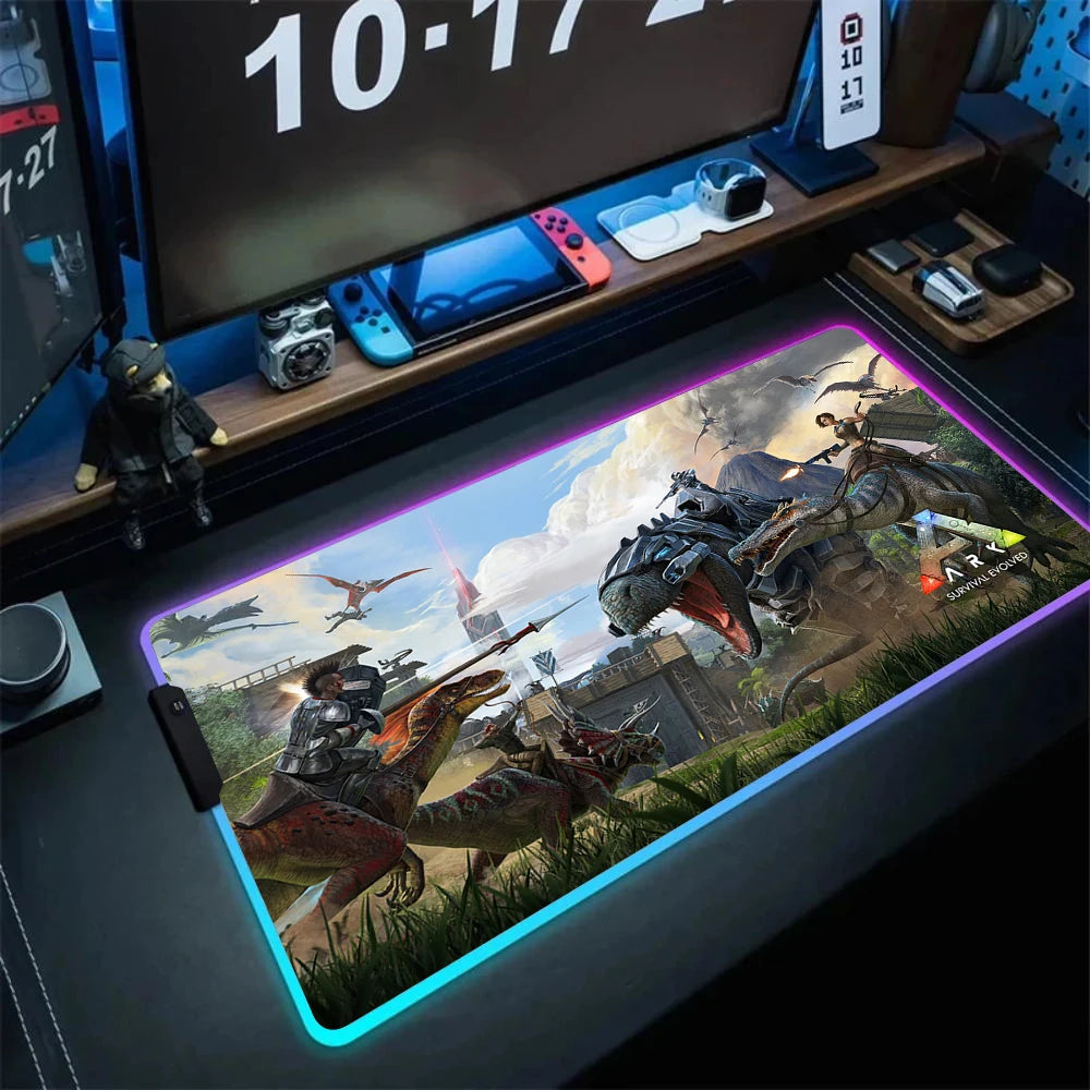 ARK Survival Evolved RGB Mouse Pad Game Mousepad Gaming Table Carpet Gamer Computer Desk Mat Rubber No-slip Dinosaur Mouse Mat