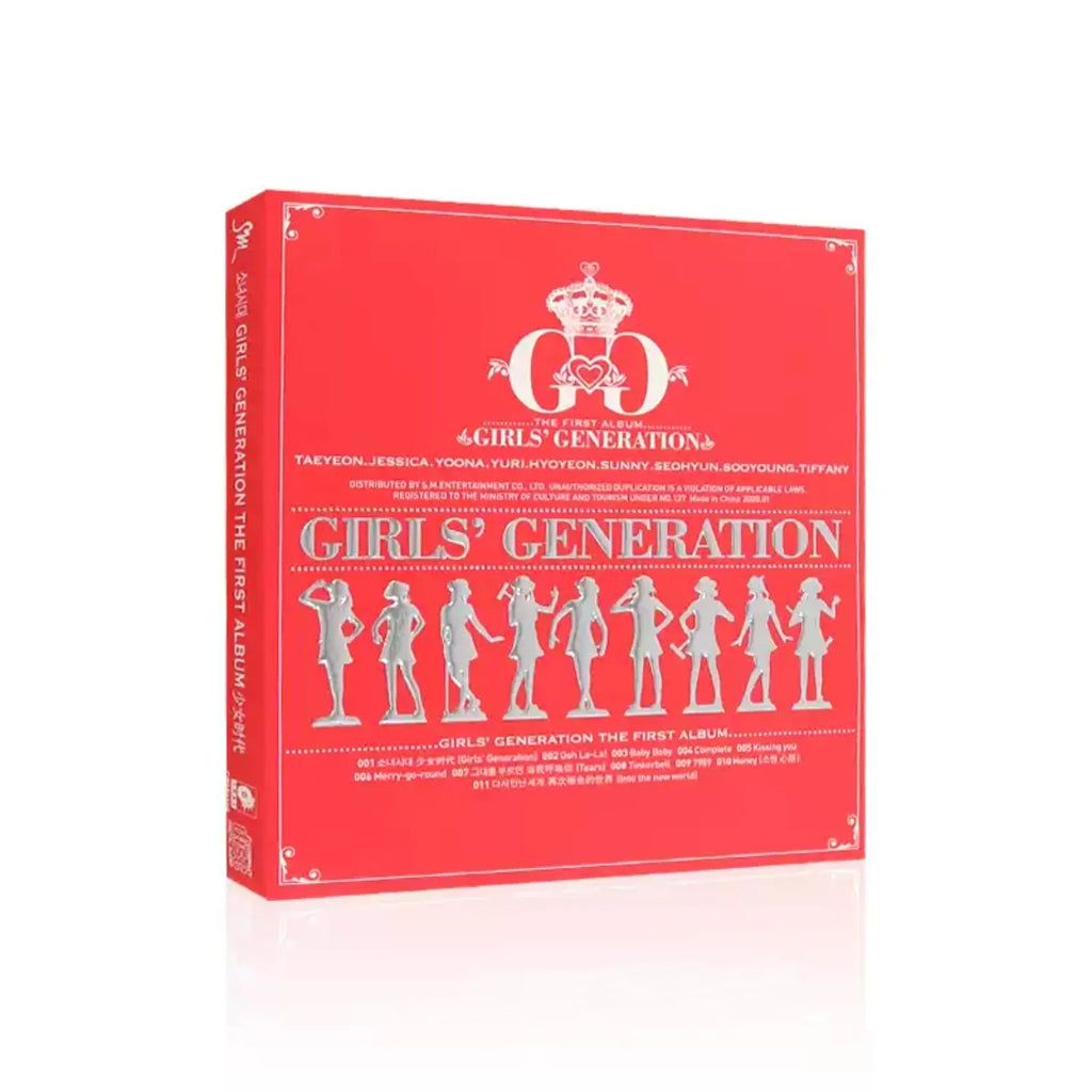 K-Pop Girl Group Debut Album "Girls' Generation" Red Gold Foil Silhouette Cover High-Quality Classic Pop Collectible CD Record