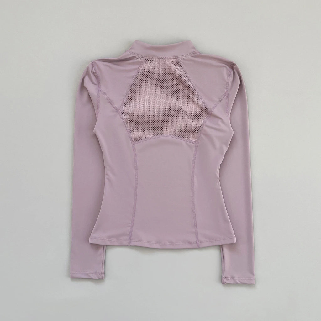 Outdoor running women's sports top Spring and Autumn new yoga suit half zipper slimming fitness training long sleeved women