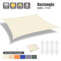Beige Sun Shade Sail Waterproof Outdoor Garden Sails Canopy Patio Party Sunscreen Awning 98% UV Block Shade Cloth with Free Rope