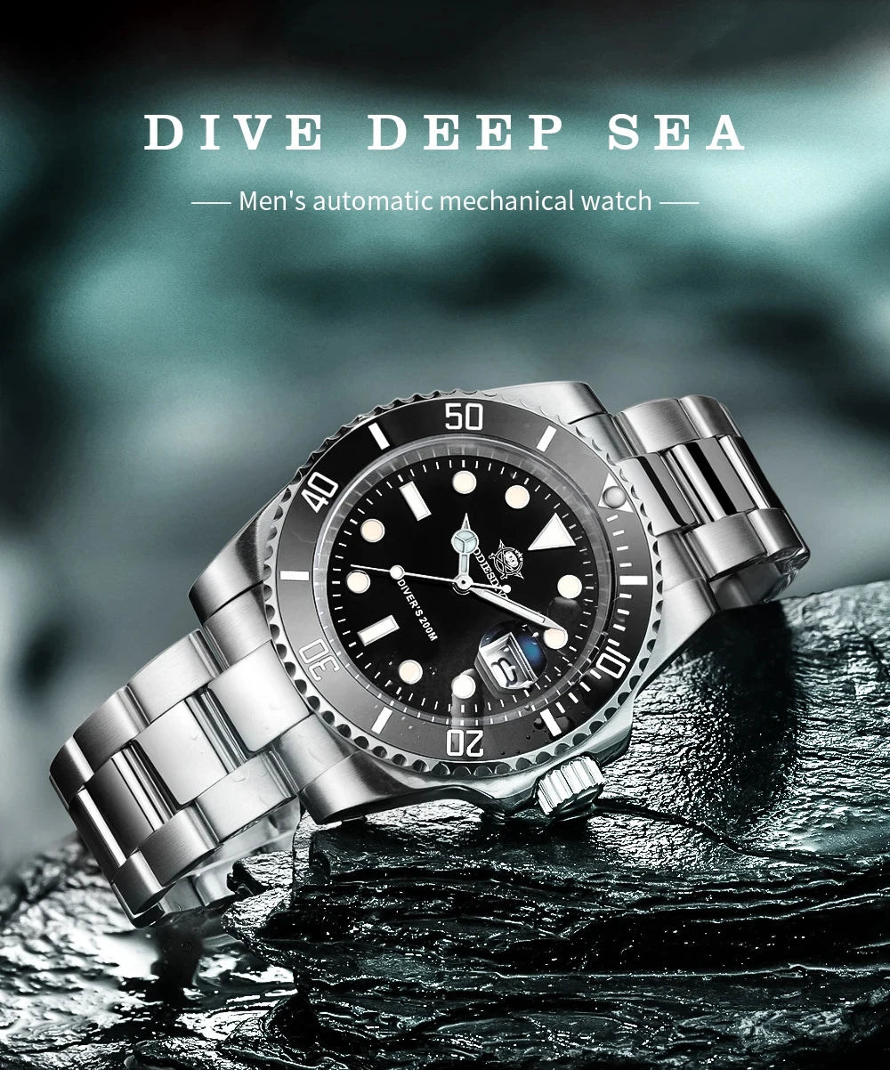 ADDIESDIVE 41mm Men's Diver Quartz Watch Domed Glass Ceramic Bezel Wristwatch Waterproof 200m Super Luminous Stainless Watches