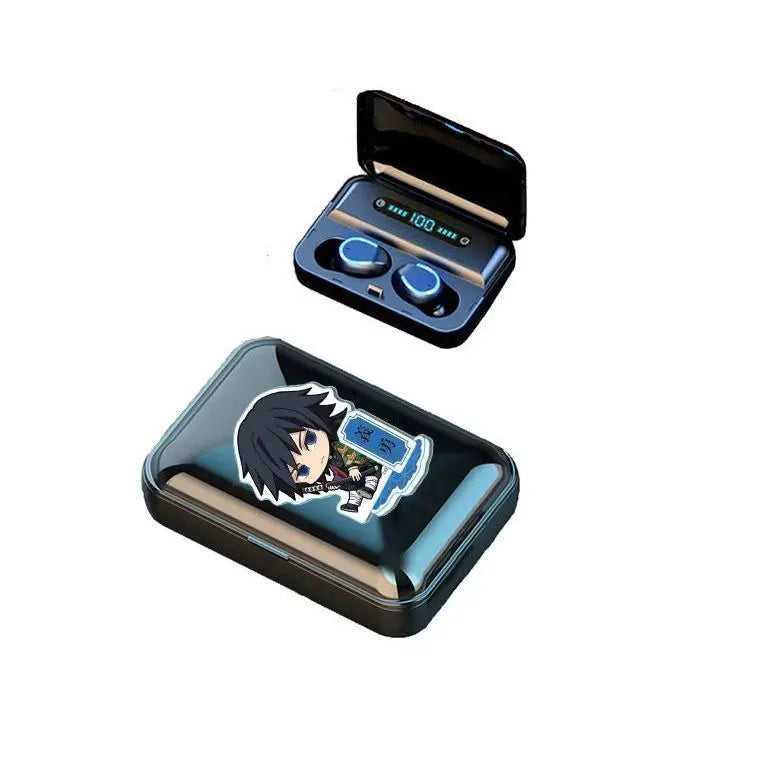 Demon Slayer Kamado Tanjirou Kamado Nezuko Cartoon Cute Bluetooth Headset Sports Fitness Convenient Wireless Charging Headset