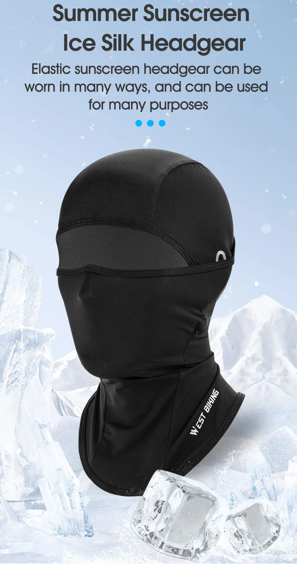 WEST BIKING Summer Cycling Face Mask Cool Breathable Sports Balaclava Men Women Bicycle Motorcycle Sun UV Protection Cycling Cap