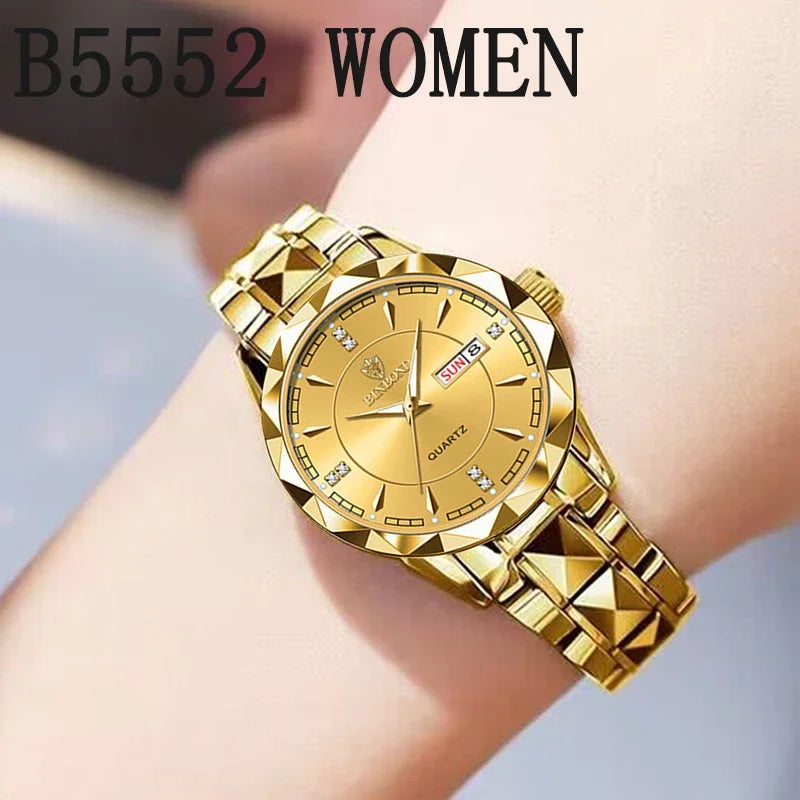 BINBOND B5552 New Luxury Brand Quartz Women's Watches 30M Waterproof Luminous Date Wristwatch Fashion Business Womens Watches