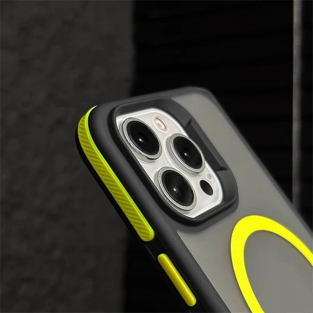 Fashion Translucent Shockproof Armor Bumper Case For iPhone 15 14 13 12 Pro Max Plus Magsafe Magnetic Wireless Charge Back Cover