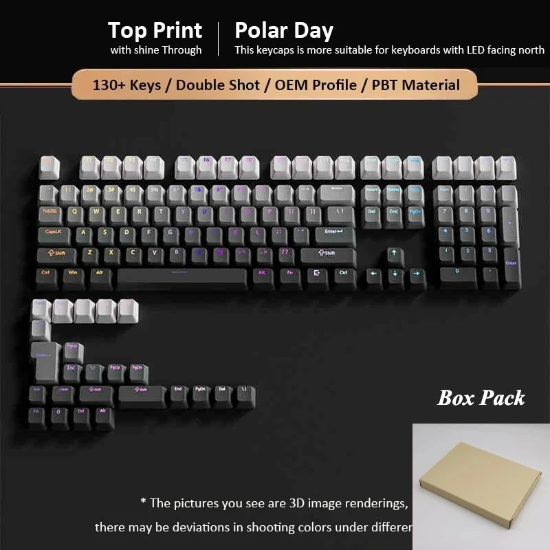 Gradient Keycaps 134 Keys OEM Profile PBT Double Shot Keycap For MX Switch Gaming Mechanical Keyboard Side Printed RGB Key Caps