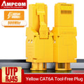 AMPCOM RJ45 Connectors Modular Plug, Cat6 Cat6A UTP Stecker Network Toolless Connector Ethernet Plugs Cable Internet Tools Free