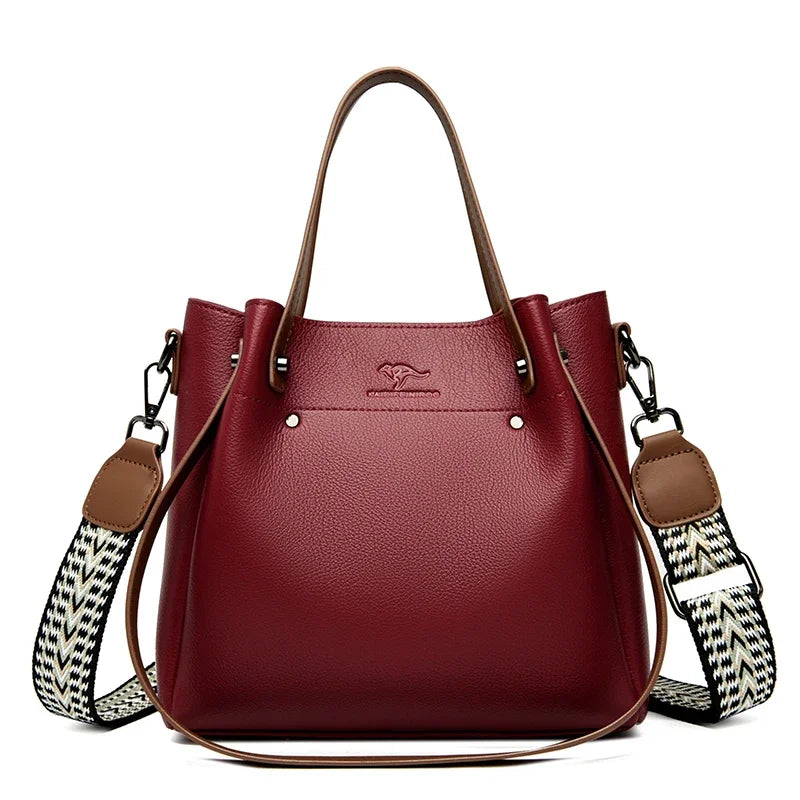 Genuine High Quality Leather Shoulder Crossbody Bags for Women Luxury Handbags Women Bag Large Capacity Soft Tote Messenger Bag