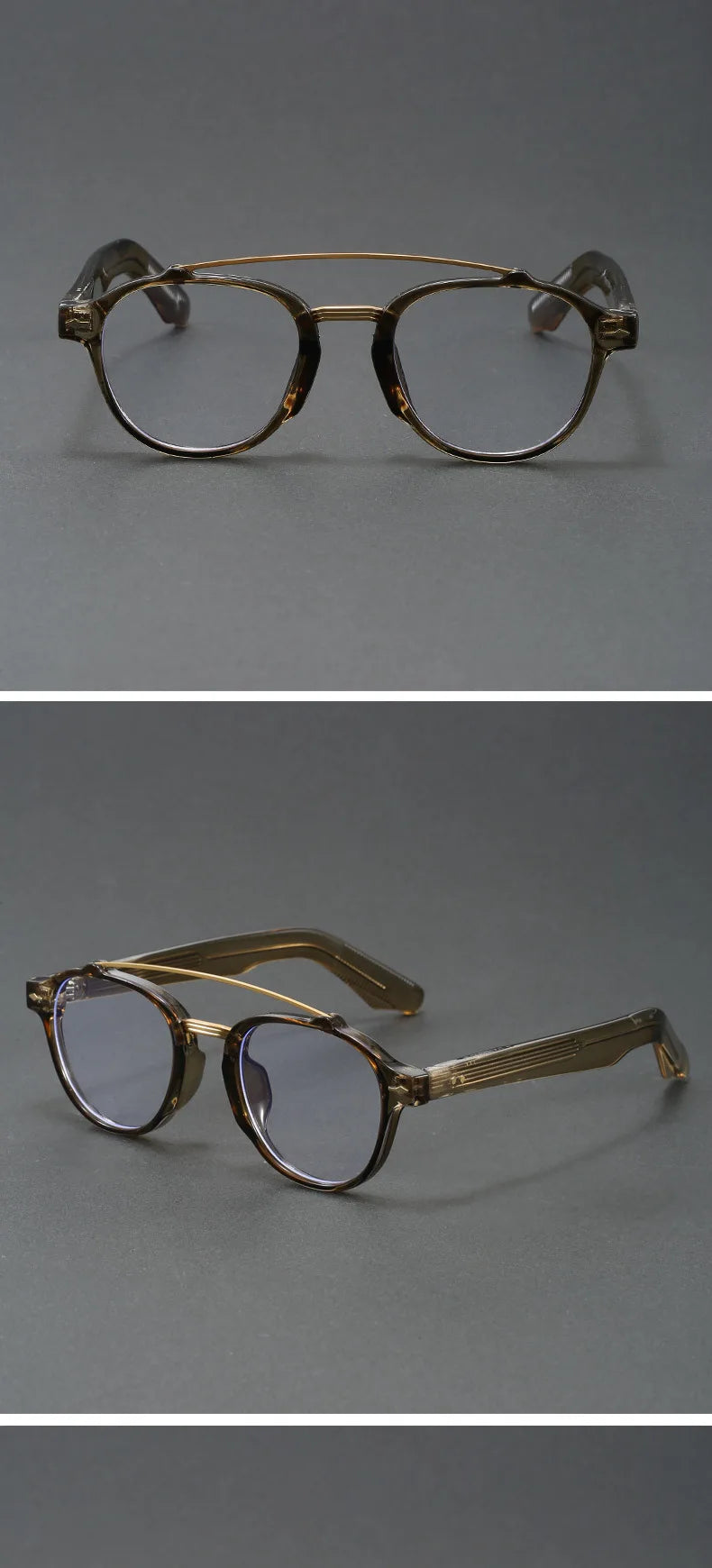 Designer Anti Blue Light Glasses Men's Retro Double Bridge Thickened Frame Fashion Optical Prescription Glasses for Women