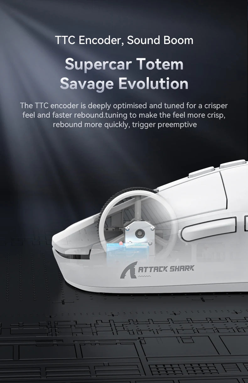 Attack Shark X6 Wireless Gaming Mouse Bluetooth Tri-Mode Connection,RGB Touch Magnetic Charging Base PAW3395 Macro Gaming Mouse
