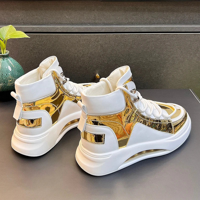 CuddlyIIPanda Men Fashion Casual Air Cushion Shoes Spring Summer Autumn High Top Luxury Designer Youth Trending Leisure Sneakers