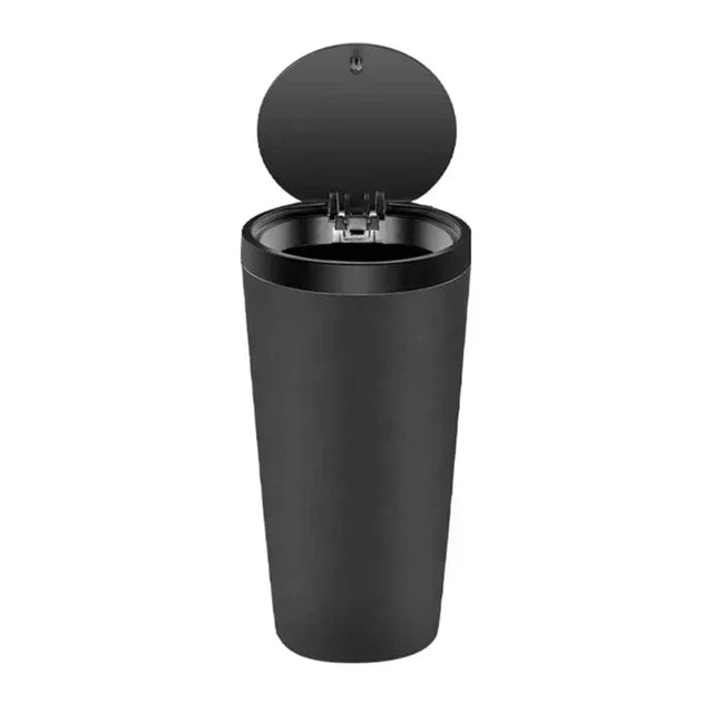 Compact Leakproof Mini Car Trash Can with Easy-Press Pop-Up Lid Durable Odor-Blocking Waterproof ABS Bin for Cup Holders Storage