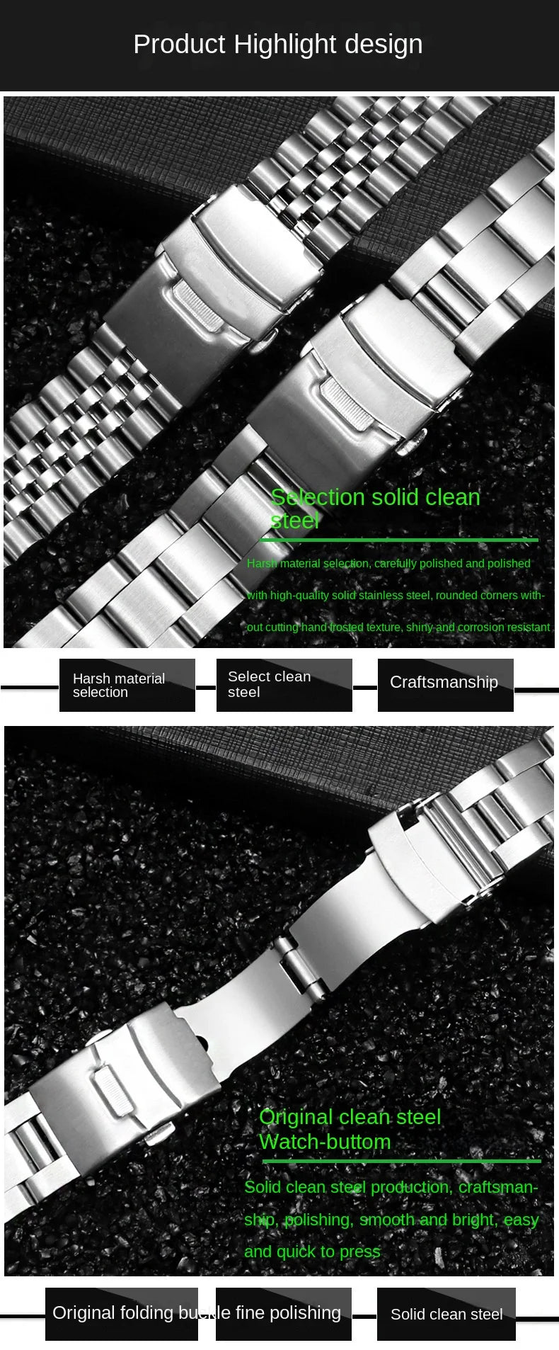 For seiko No. 5 SKX009/007 SKX175/SKX173 Solid Stainless Steel metal Watch Strap 20mm 22mm Watch Accessories Watch Belt Bracelet