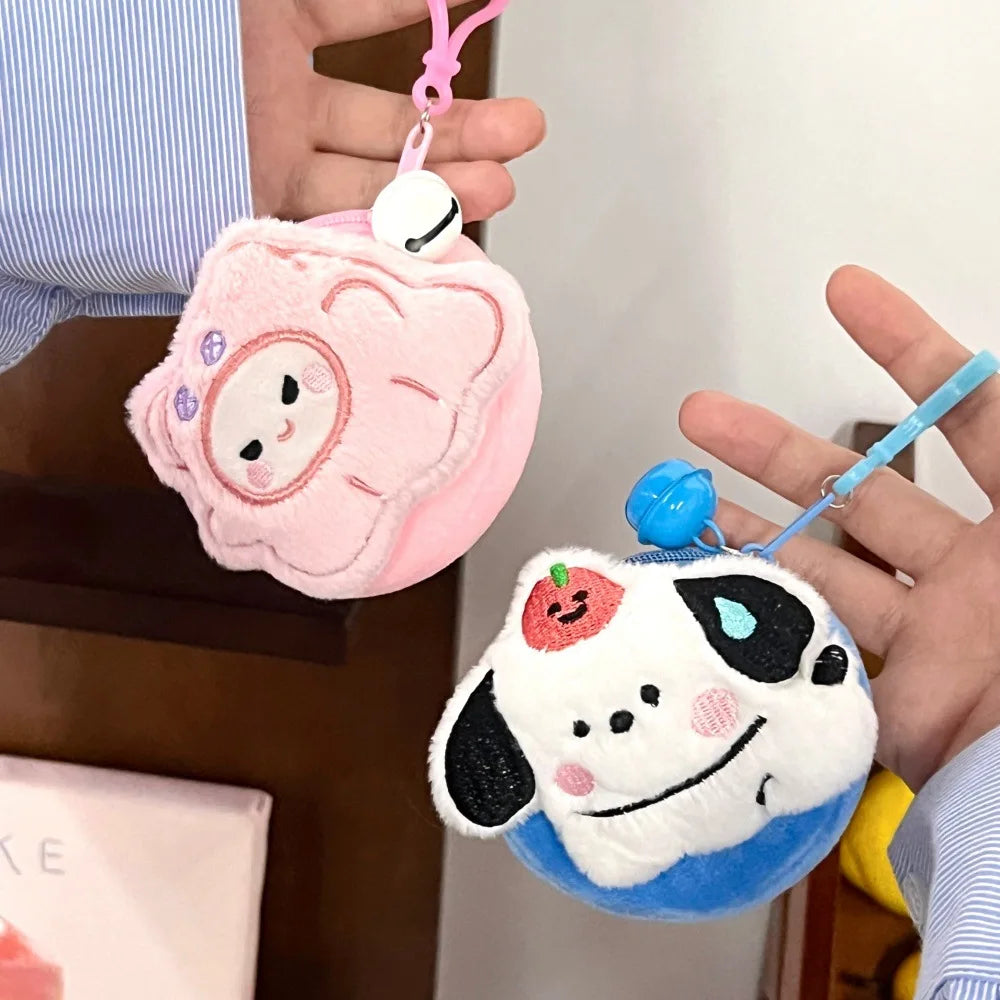 Creative Cute Plush Doll Wallet Multi functional Coin Earphones Lipstick Storage Bag