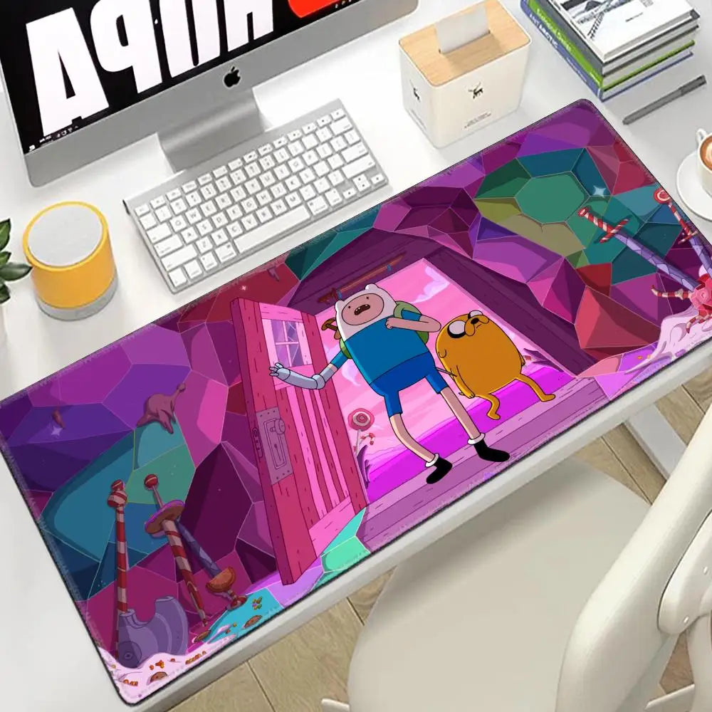Desk Mat Adventure Time Mouse Pad Large Gamer Cabinet Pc Cabinets 80x30 Extended Cute Keyboard Mousepad Games Gaming Accessories