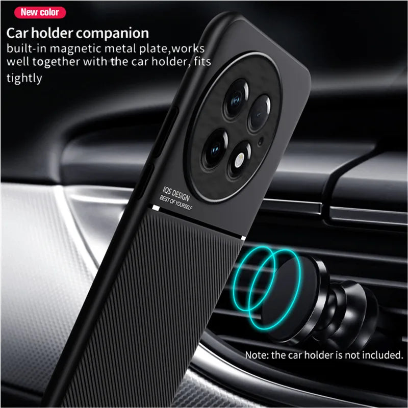 Rugged Protective Cover For OnePlus 13 One Plus 13R Case Built-in Car Magnetic Holder Phone Coque Fundas