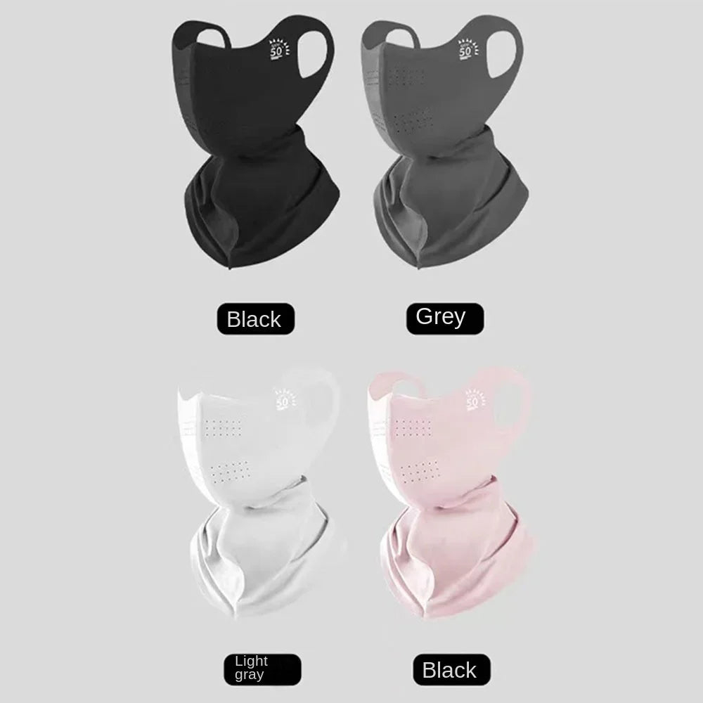 1PC UPF50+ 3D Ice Silk Face Mask Neck Scarf UV Protection for Outdoor Cycling Sports Sunshade Dustproof Fashion  cycling mask