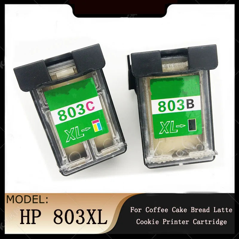 Vilaxh 803XL For HP 803XL For Refillable Edibel Ink Cartridge  803 XL For Coffee Cake Bread Latte Cookie Printer Cartridge