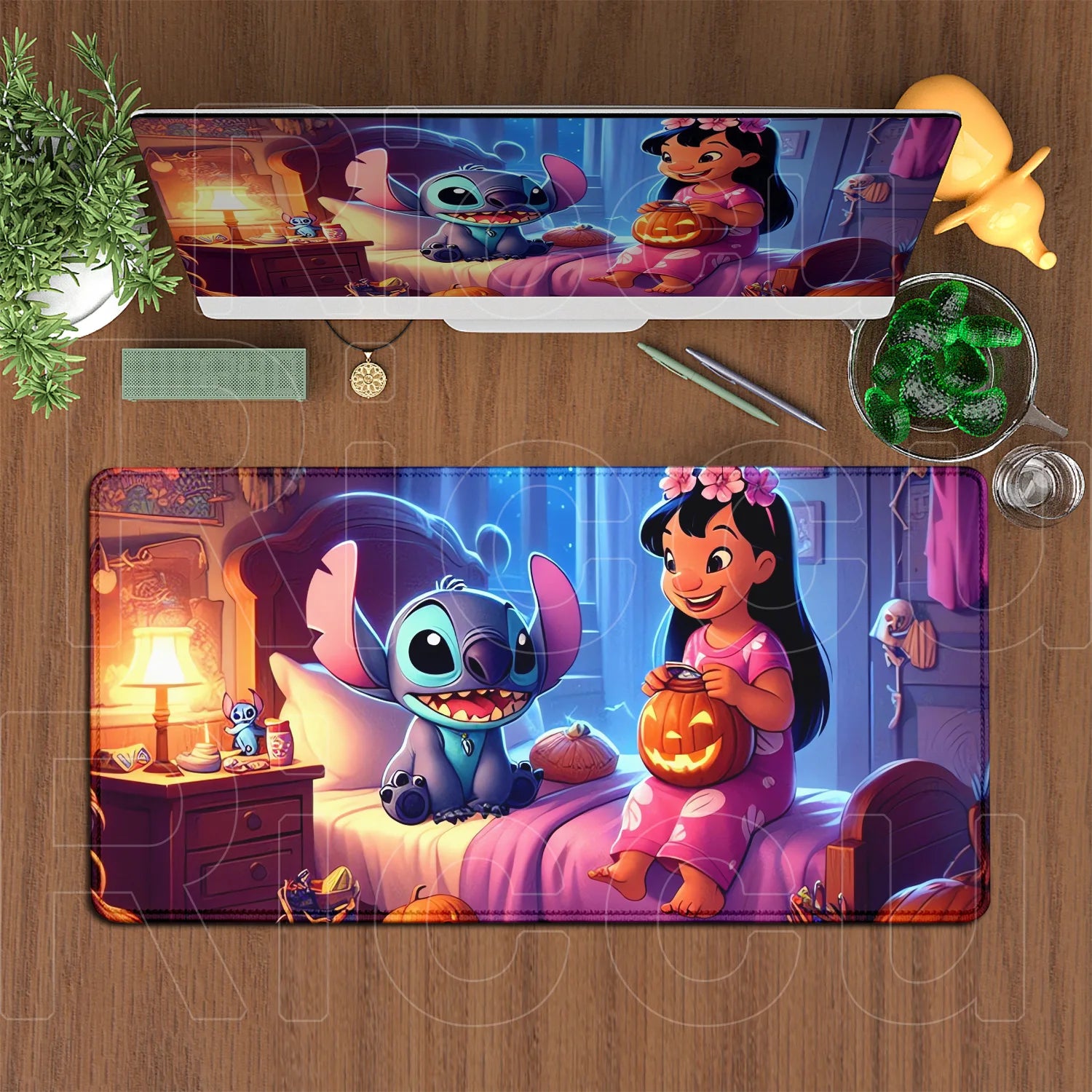 Large Gaming Mice Pad Kawaii Anime Stitch Mousepad Gamer Mausepad XXL Computer Office Speed Deskmat Keyboard Cabinet Accessories