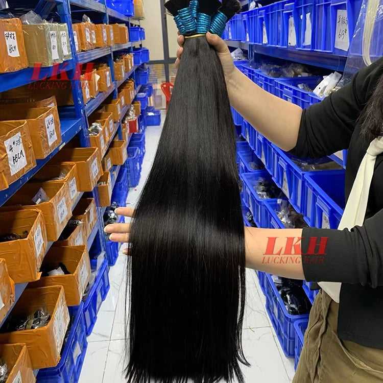 extensiones de cabello natural humano 100% natural original straight extensions raw vietnamese Indian human hair Bulk bundles