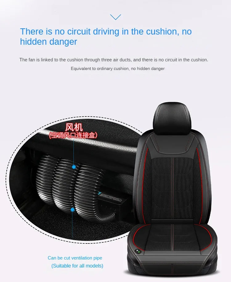 New Ventilated 12V 24V Cooling Car Seat Cushion Air Conditioned Heat Dissipation Ice Silk Pad Universal For Cars SUVs Trucks
