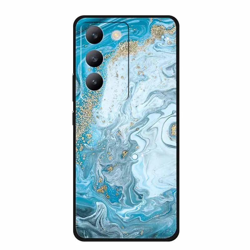 For vivo V40 SE Case Luxury TPU Soft Silicone Phone Back Cover for vivo V40 SE 5G Protective Shockproof Flowers Girl Cute Coque