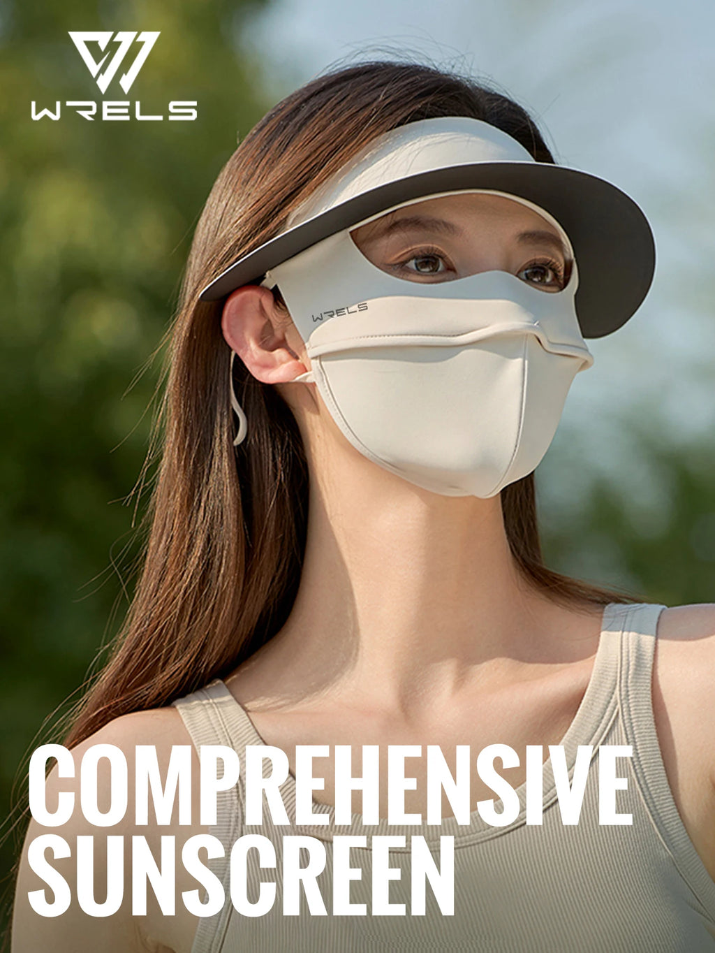 WRELS UV Protection Face Mask Reusable Breathable UPF 50+ Women Summer Face Covering Eye Protection Sunscreen Anti UV Full Mask