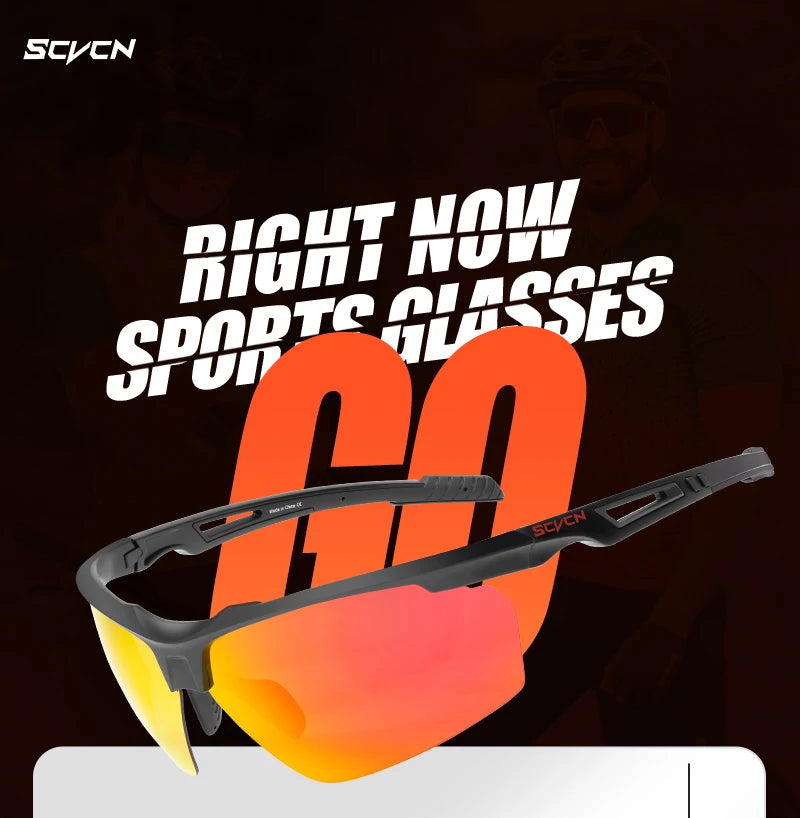 SCVCN Polarized Cycling Glasses Sports Men Women Sunglasses Mountain Road Bike Bicycle Goggles Riding Protection Eyewear 1lens